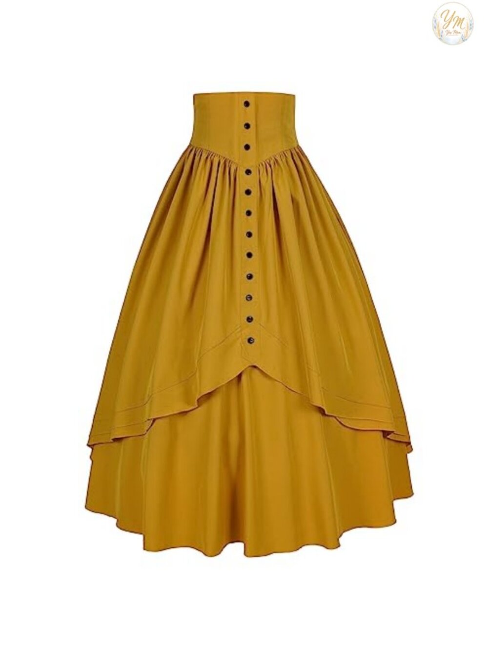 Women's High Waisted Victorian Renaissance Peasant A-Line Maxi Skirt